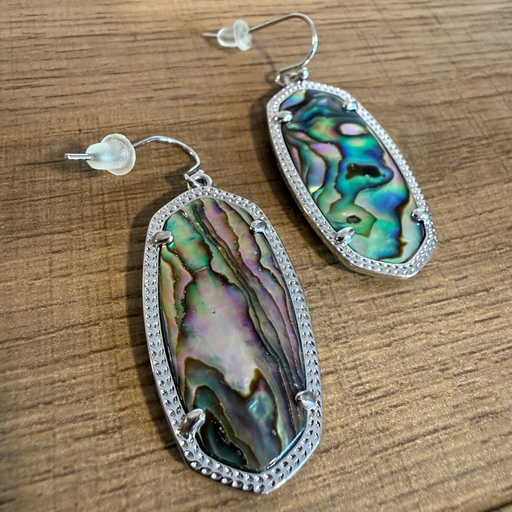 Kendra Scott Abalone Shell Drop Dangle Earrings S… - image 1